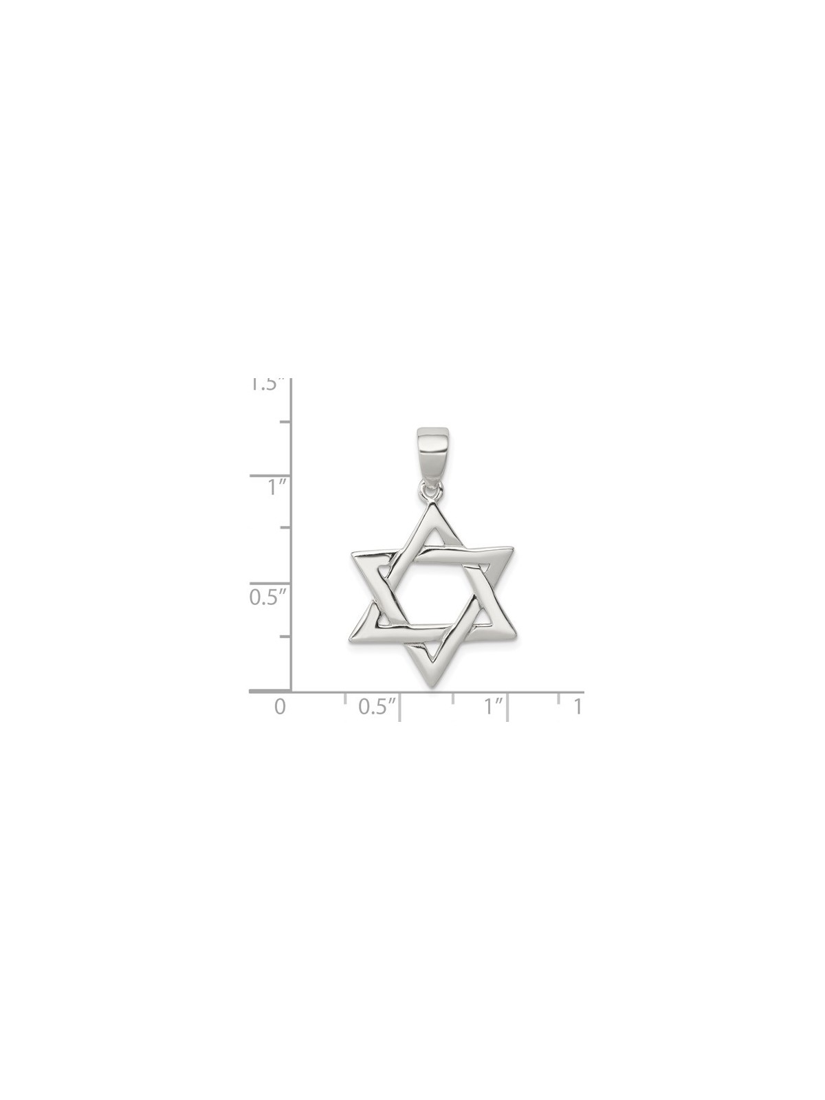 תליון מגן דוד מלוטש כסף סטרלינג | תכשיטים | יוּדָאִיקָה